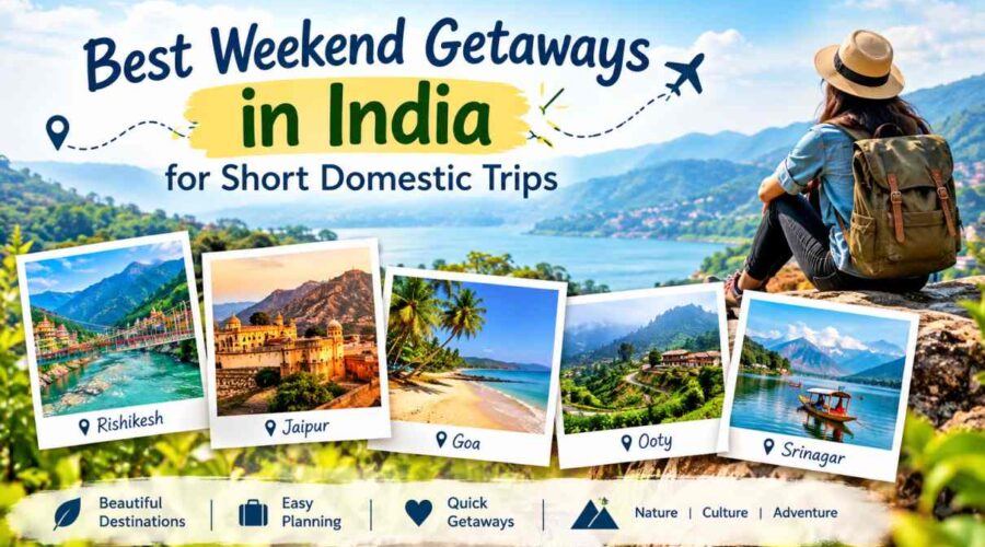 Best Weekend Getaways in India for Short Domestic Trips