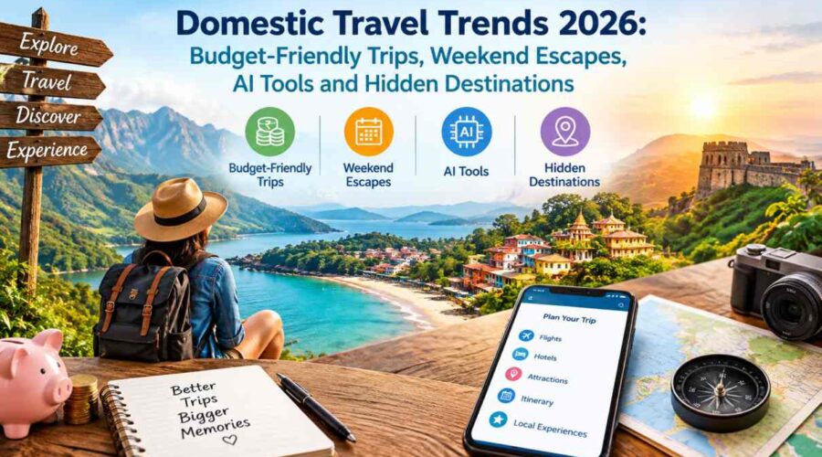 Domestic Travel Trends 2026 Budget-Friendly Trips, Weekend Escapes, AI Tools and Hidden Destinations