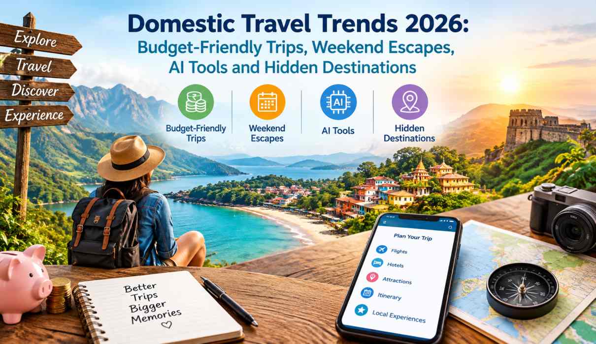 Domestic Travel Trends 2026 Budget-Friendly Trips, Weekend Escapes, AI Tools and Hidden Destinations
