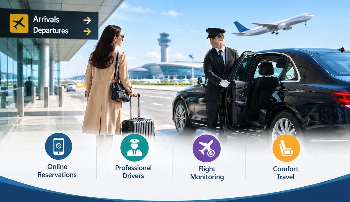 Premium Airport Transfer Solutions Online Reservations, Professional Drivers, Flight Monitoring and Comfort