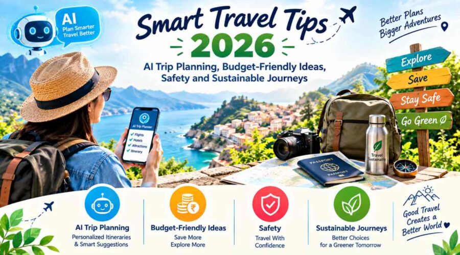 Smart Travel Tips 2026 AI Trip Planning, Budget-Friendly Ideas, Safety and Sustainable Journeys