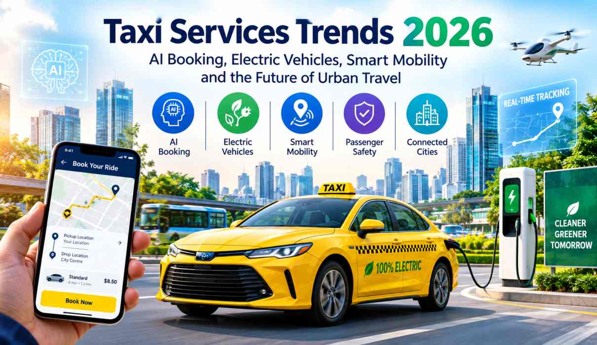 Taxi Services Trends 2026: AI Booking, Electric Vehicles, Smart Mobility and the Future of Urban Travel