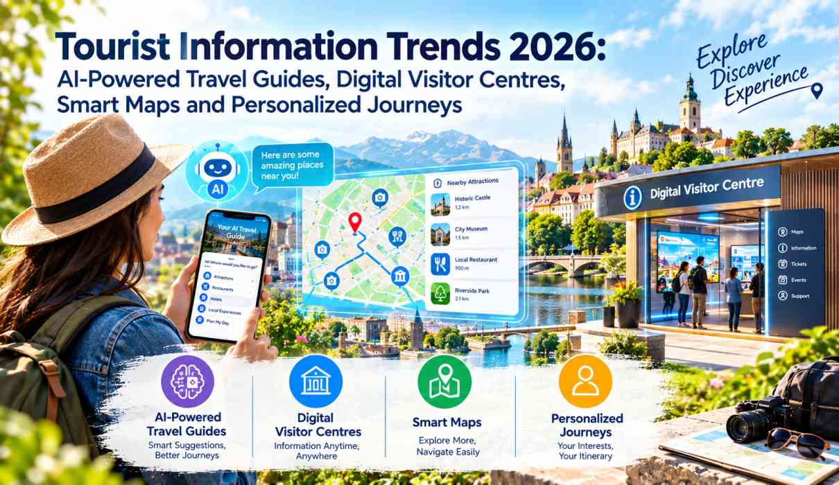 Tourist Information Trends 2026 AI-Powered Travel Guides, Digital Visitor Centres, Smart Maps and Personalized Journeys